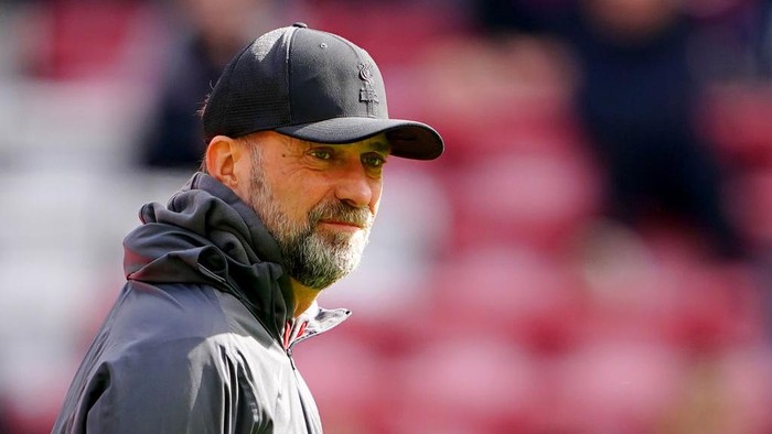 Liverpool manager Jurgen Klopp ahead of the Premier League match at Anfield, Liverpool. Picture date: Sunday March 31, 2024. (Photo by Peter Byrne/PA Images via Getty Images)