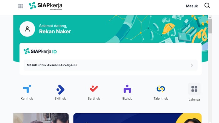 Ilustrasi aplikasi SIAPkerja.