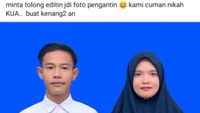 Hanya Nikah di KUA, Suhu Edit di FB Turun Tangan Bikin Foto Wedding