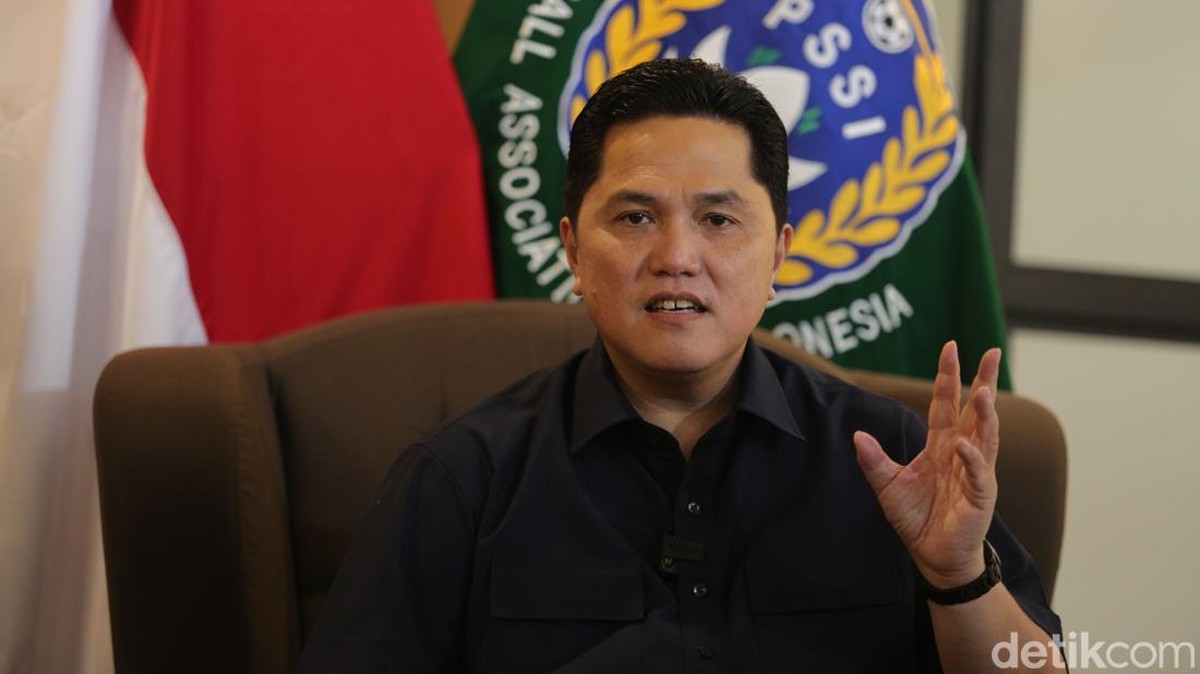 Ketum PSSI, Erick Thohir, blak-blakan soal target TImnas Indonesia. (Foto: detikcom/Agung Pambudhy)