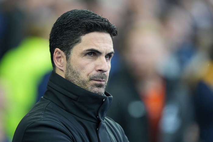 Arsenal manager Mikel Arteta ahead of the Premier League match at Amex Stadium, Brighton. Picture date: Saturday April 6, 2024. (Photo by Gareth Fuller/PA Images via Getty Images)