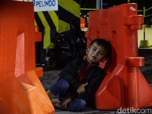 Potret Pemudik Cilik di Pelabuhan Ciwandan Banten