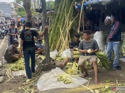 Pedagang Kulit Ketupat Musiman Bermunculan, Omzet Sehari Capai Rp 500 Ribu