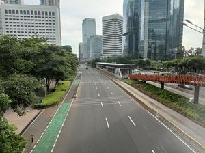 H-2 Lebaran, Jalan Jendral Sudirman Jakarta Lengang