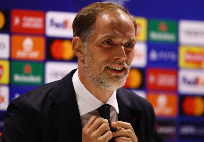 Soccer Football - Champions League - Bayern Munich Press Conference - Emirates Stadium, London, Britain - April 8, 2024 Bayern Munich coach Thomas Tuchel during the press conference Action Images via Reuters/Matthew Childs