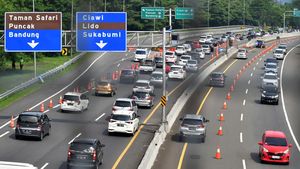 Potret Contraflow di Jalur Puncak Bogor