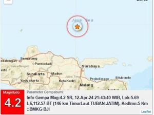 Gempa M 4,2 Guncang Tuban Gempa M 4,2 Guncang Tuban