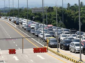 Potret Kemacetan di Keluar Tol Parungkuda Sukabumi