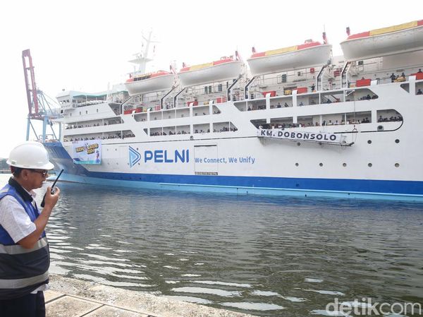KM Dobonsolo yang Bawa Peserta Mudik Gratis Tiba Kembali di Tanjung Priok