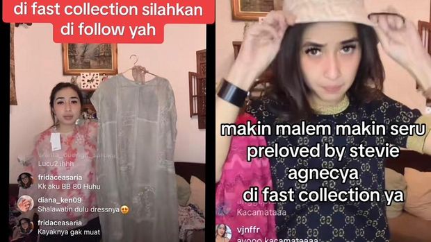 Adik ipar membantu menjual baju-baju peninggalan Stevie Agnecya lewat akun TikTok @fastcollections