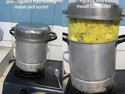 Ditinggal Mandi, Kukusan Nasi Kuning Malah jadi Begini