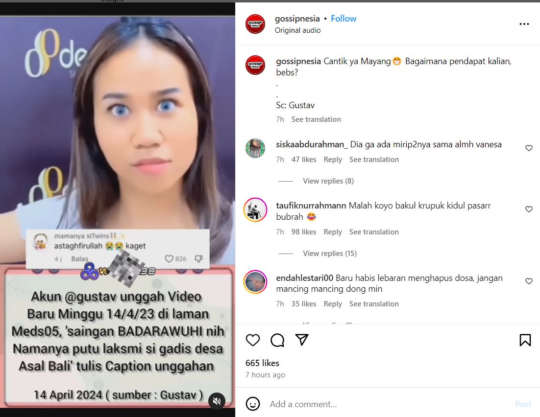 Mayang saat menirukan tarian Badarawuhi.