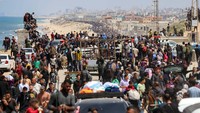 Potret Ribuan Warga Palestina Berusaha Kembali ke Gaza Utara