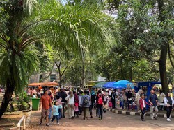 Hari Terakhir Cuti Lebaran, Ida Carter Angkot Bawa Cucu Wisata ke Ragunan