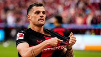 Granit Xhaka - Bayer Leverkusen, juara Bundesliga 2023/2024. Di Arsenal periode 2016–2023. Foto: Getty Images/Rene Nijhuis/MB Media