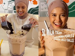 Wow! Restoran Ini Jual Milk Tea 5 Liter Plus Boba 1 Kg