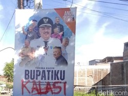 Baliho Bupati Pinrang Irwan Hamid Jadi Sasaran Vandalisme, Polisi Selidiki