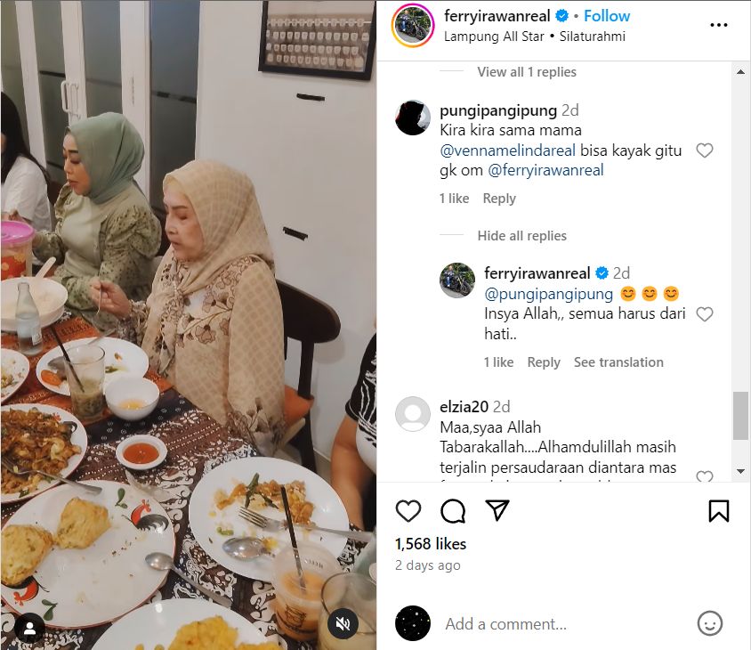 Ferry Irawan menjawab komentar soal Venna Melinda.