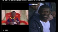 Satu lagi meme Dembele bikin sedih fans Barca. Foto: dok. Internet/X (Twitter)