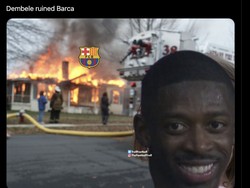 Satu lagi meme Dembele bakar Barca yang dulu pernah menaunginya. Foto: dok. Internet/X (Twitter)