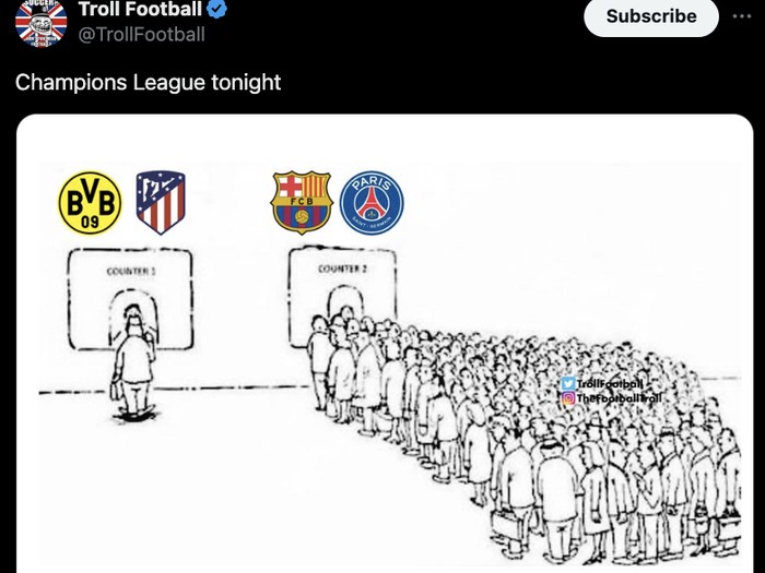 Meme Barcelona vs PSG