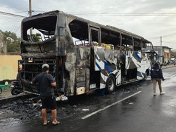 3 Fakta Bus PO Haryanto Jogja-Pati Terbakar di Ring Road Sleman