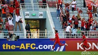Komang merayakan gol yang dicetaknya. Dia dianggap sebagai pahlawan Timnas Indonesia karena menyelamatkan tim dari kekalahan melawan Australia.