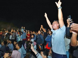 Momen Nobar Pertandingan RI vs Australia di Alun-alun Pancasila Kebumen