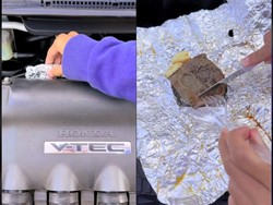 Heboh Pria Masak Steak di Mesin Mobil yang Menyala