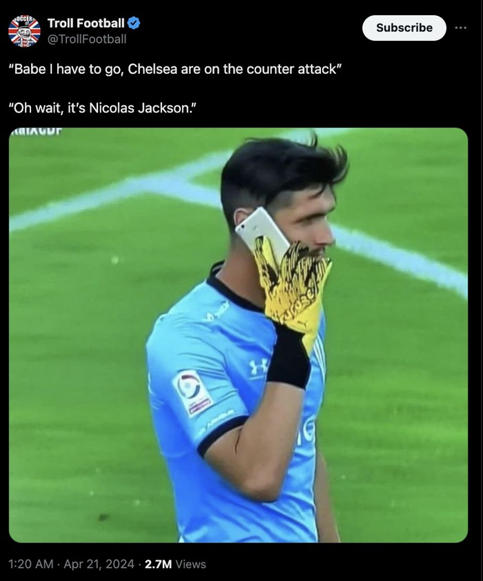 Meme Chelsea Nicolas Jackson