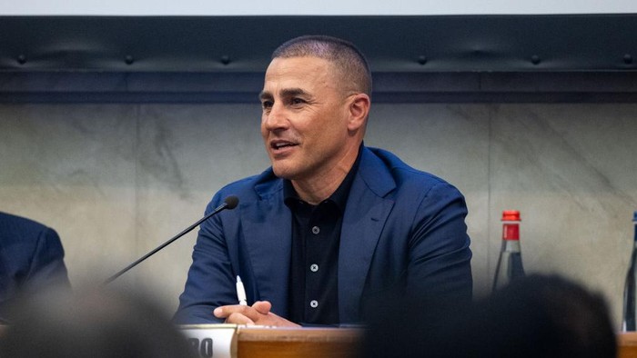 PARMA, ITALY - FEBRUARY 29: Fabio Cannavaro speech during a sport convention on February 29, 2024 in Parma, Italy. (Photo by Andrea Cantini/Parma Calcio 1913/Parma Calcio 1913 via Getty Images)