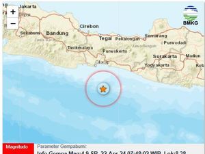 Gempa M 4,9 Goyang Cilacap Pagi Ini