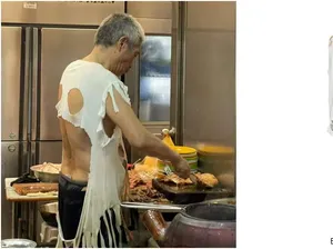 Penjual Makanan Ini Viral Karena Masak Pakai Baju Compang-camping