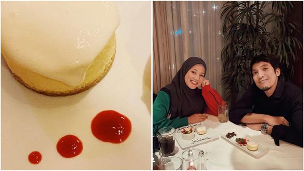 Unggahan Natasha Rizki pada 2024 (kiri) & foto anniversary tahun lalu