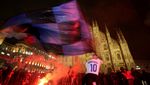 Ribuan Suporter Rayakan Inter Milan Juara di Alun-alun Milan