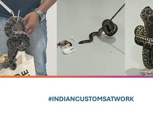 Hii.. Penumpang Selundupkan 10 Ekor Anakonda di Koper, Langsung Disergap!