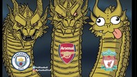 Liverpool diledek loyo dalam fase-fase akhir persaingan gelar juara dengan Arsenal dan Manchester City. Foto: dok. Internet/X (Twitter)