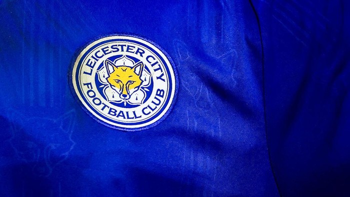 LEICESTER, ENGLAND - APRIL 23: Detail of a Leicester City emblem during the Sky Bet Championship match between Leicester City and Southampton FC at The King Power Stadium on April 23, 2024 in Leicester, England.(Photo by Robbie Jay Barratt - AMA/Getty Images)
