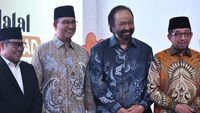 Momen Surya Paloh, Anies dan Cak Imin Hadiri Halalbihalal PKS