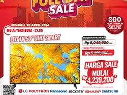 Cuma Transmart Full Day Sale! Smart TV 65 Inch Rp 11 Juta, Diskon Jadi Rp 7 Juta