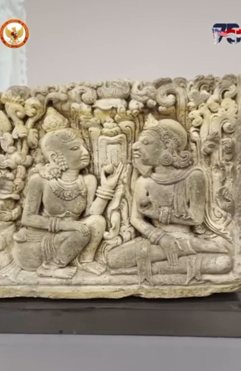 Artefak era Majapahit yang dicuri sampai New York. (Sumber: Instagram KJRI New York)