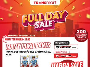 Ibu-ibu Merapat! Beli Popok Bayi di Transmart Full Day Sale Hemat Rp 66 Ribuan