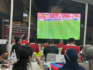 Div Humas Polri Gelar Nobar Semifinal AFC U-23 RI Vs Uzbekistan