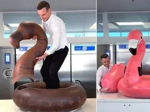 Gokil! Chef Ini Membuat Cokelat Berbentuk Ban Flamingo Jumbo