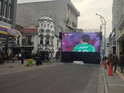 Parkir di Lokasi Nobar Indonesia Vs Uzbekistan di Kesawan Medan Gratis