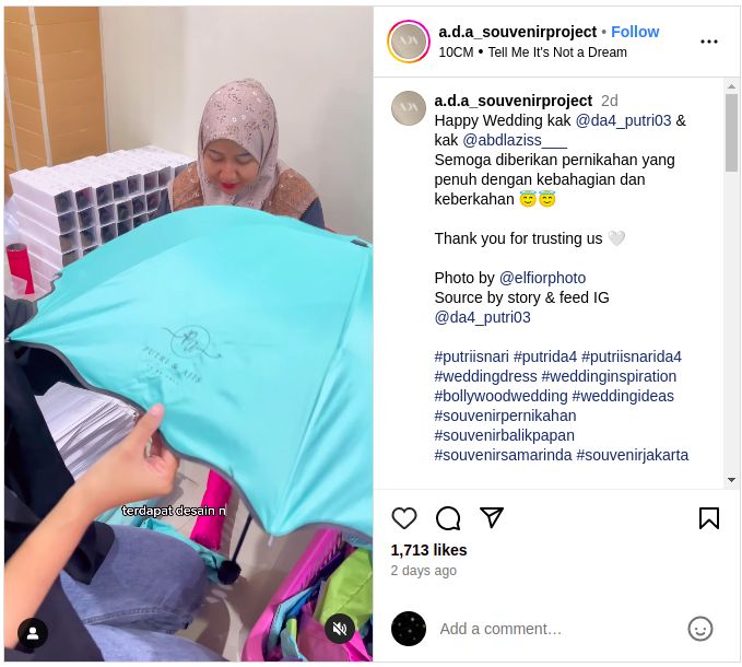 Souvenir Pernikahan Putri Isnari