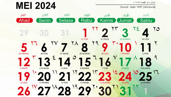Kalender Hijriah Mei 2024. Kalender Hijriah Mei 2024.