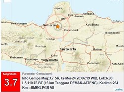 Gempa Darat M 3,7 di Demak