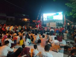 Warga Kisaran Antusias Nobar Indonesia Vs Irak
