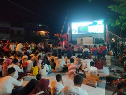 Warga Kisaran Antusias Nobar Indonesia Vs Irak